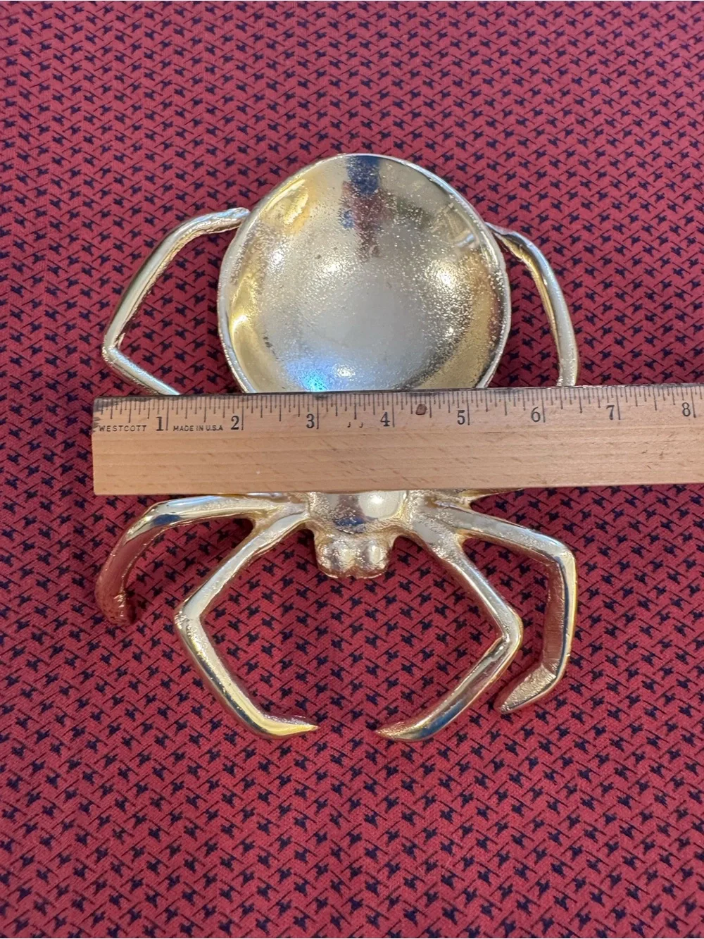 Gold Spider Trinket Dish Catchall Bowl Halloween Gothic Decor Large Maximalist